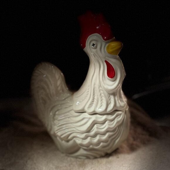 1960's VINTAGE McCoy White Rooster Cookie Jar  $50 - Picture 1 of 6